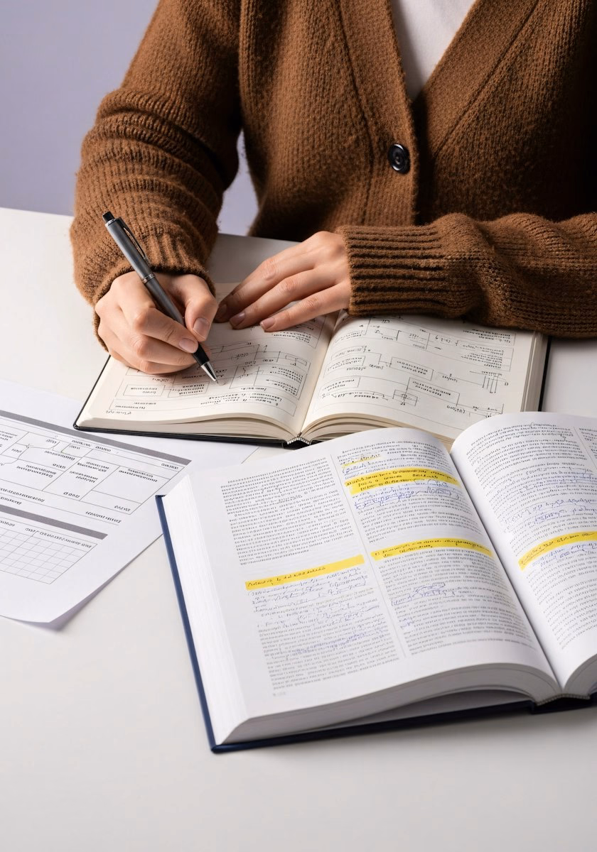 Handwritten research notes from the banking experience study