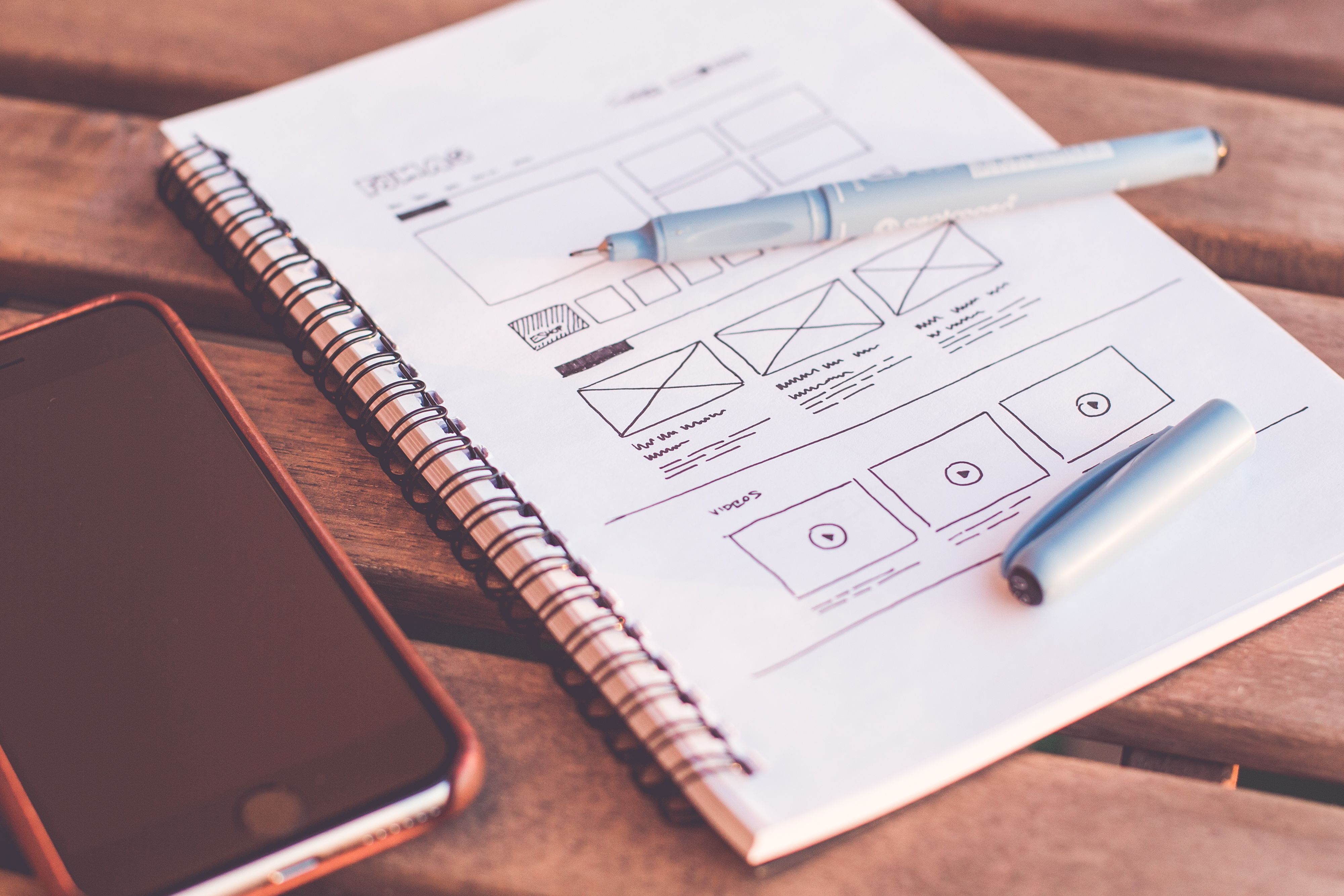 Early wireframes and sketches for the banking experience