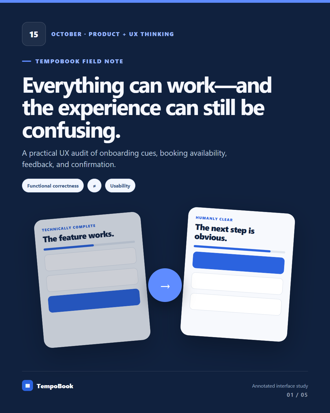 TempoBook booking experience overview